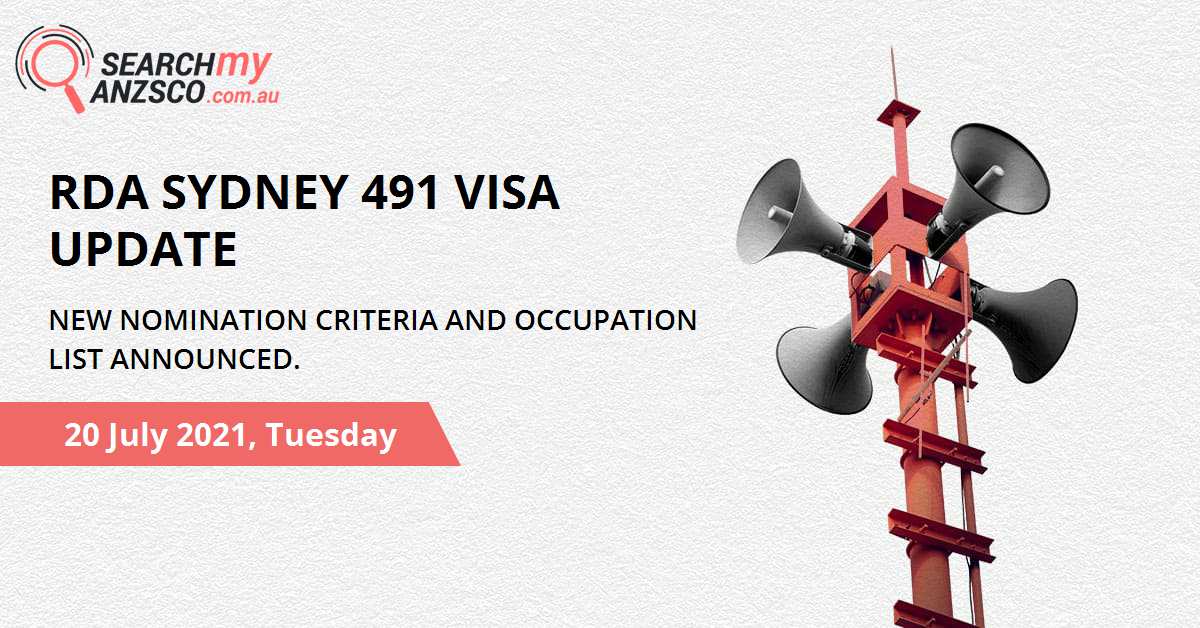 RDA Sydney 491 visa update